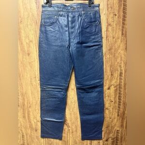 Vintage Men's Leather Blue Jeans